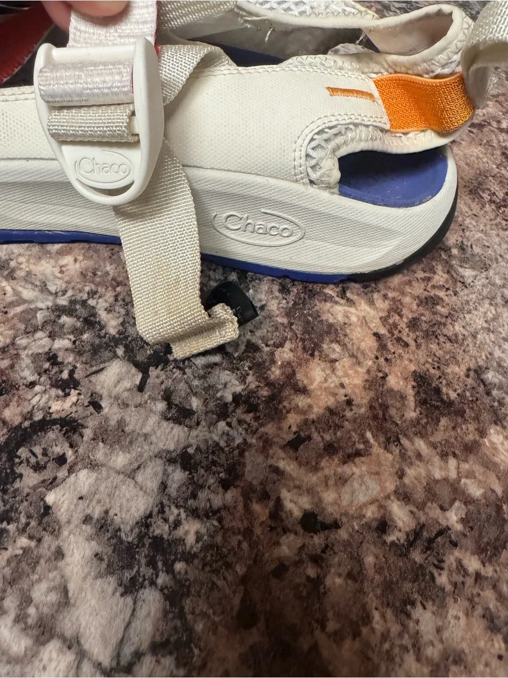 Chaco Odyssey Mesh Closed Toe Water Sport Sandals Gray Orange Blue